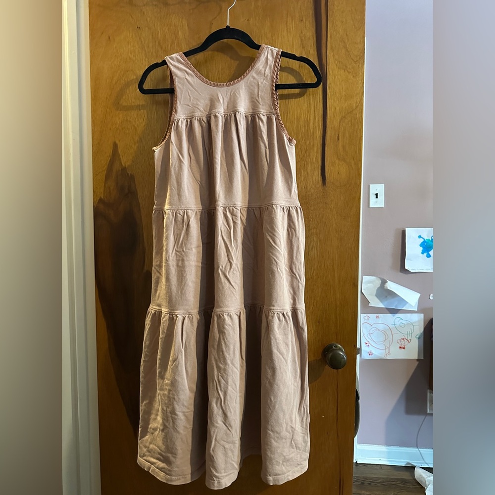 Everlane The Weekend Tiered Dress in Oak size M